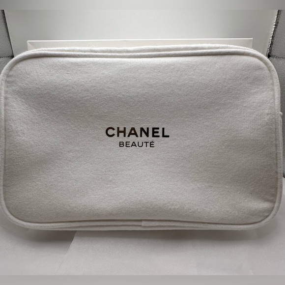 CHANEL Other - CHANEL GWP White Felt Makeup Pouch